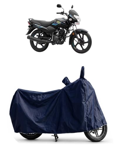 Image of Shield Heavy Duty Bike Cover for Tvs Sport | All-Season, Tear-Proof Fabric | with Side Mirror Pocket & Buckle Belt | Tvs Sport Bike Cover (Blue)