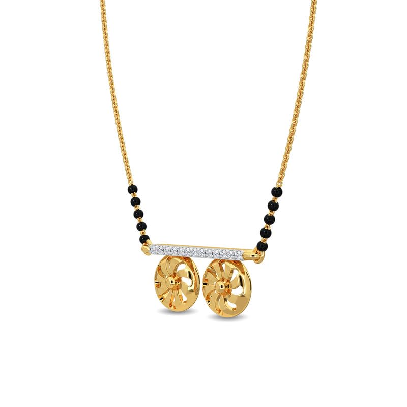 Image of KISNA JEWELS 14KT|18KT BIS Hallmark Pure Gold and Diamond Mangalsutra For Women