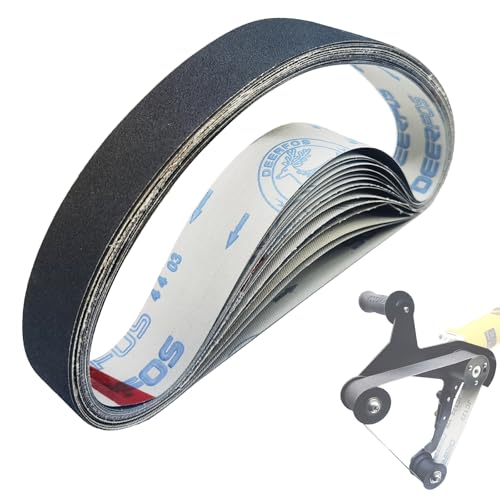 20 Pcs 1-1/2 x 29 Inch Silicon Carbide Sanding Belts,4 Pcs Each of 80/120/240/400/600 Grits Sanding Belt for Pipe Sander Adapter,740 x 40 mm Sanding