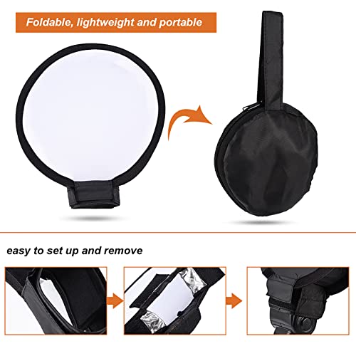 Flash Diffuser Light Softbox, Mini Portable Round Beauty Dish Disc Light Reflector Camera Flash Reflector Photography Accessories (30cm) - Thumbnail 4