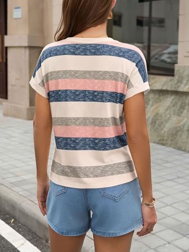 Image of UNCLECAT Womens Crop Tops Loose Fit Cap Short Sleeve Summer Tee | Crew Neck, Solid Color, Graphic, Casual, Going Out, Trendy Outfits, Fashion Clothes, Daily Wear, Work, Vacation