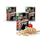 unMEAT Meatballs in Spaghetti Sauce, Plant Based Vegan Meatballs, Ready to Eat Microwave Meals, Canned Meatballs, Meat Alternative for Vegetarians, Pack of 3