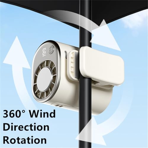 2026 New Car Clip On Air Conditioner Fan with LED Display - Mini Portable Portable Ac That Blow Cold Air, USB Rechargeable Battery Powered Cooling System for Vehicle,Van,SUV,Rv,Truck (White) - 3
