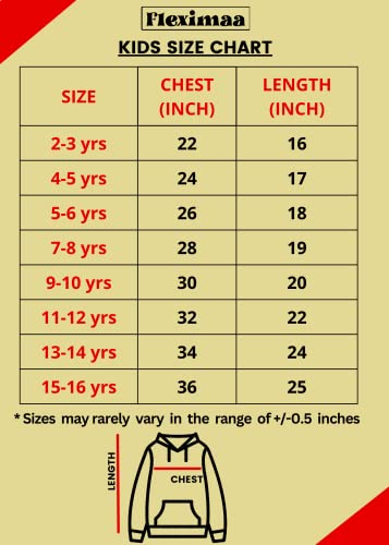 Image of FLEXIMAA Boy's & Girl's Hooded Neck Printed Full Sleeve Hoodies with Pocket
