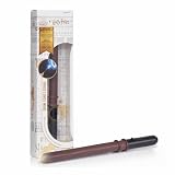 Famosa Harry Potter, Varita Mágica Draco 17 cm con Punta Luminosa, Activa el Botón del Mango para Lanzar Hechizos, Ideal para Duelos, Compatible con App Light Painting Día y Noche, (HRR48000)