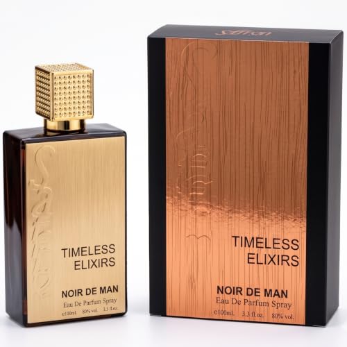 Image of Timeless Elixirs Noir de Man Luxury Arabic Perfume for Men 100ml EDT – Long Lasting Woody Spicy Men's Cologne & Aftershave Scent – Ideal Grooming Mens Fragrance Gift Set for Him.