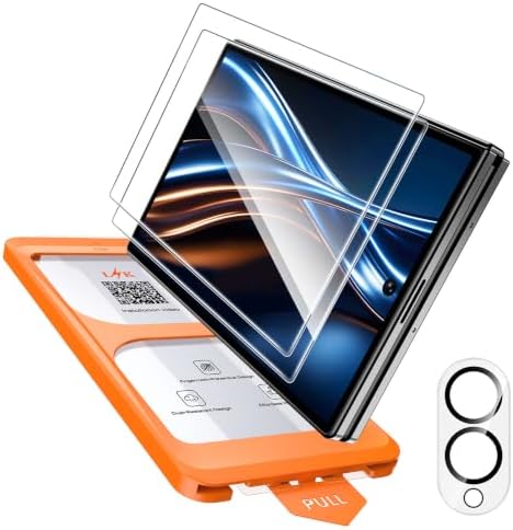 LϟK für Samsung Galaxy Z Fold 8 Panzerglas mit Kameraschutz - 2 Stück | mit Auto Montage, HD-Hartglasfolie Displayschutz, Full Screen 0 Staub & Blasen Kratzfest Schutzfolie, Kompat