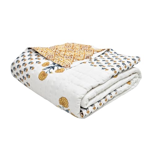 Image of BLOCKS OF INDIA Hand Block Printed Cotton King Size Quilt /Rajai | Design 46
