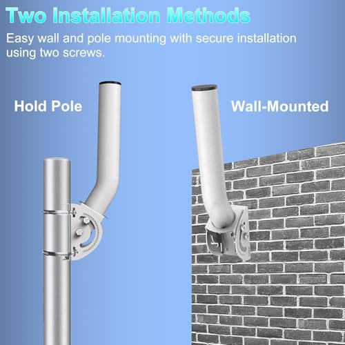 Image of Universal Wireless Bridge Mount | Pole & Wall-Mounted Antenna Mast for Outdoor Antennas, Starlink Extender, Weather Stations & WiFi Extenders | 1.36'' Diameter x 11'' Length (White-4Pack)