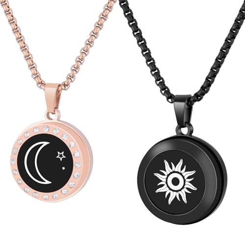 Long Distance Touch Vibration & Light Up Pendant Necklace for Couples - Send SOS SMS, Perfect for Girlfriend & Boyfriend Xmas Gifts
