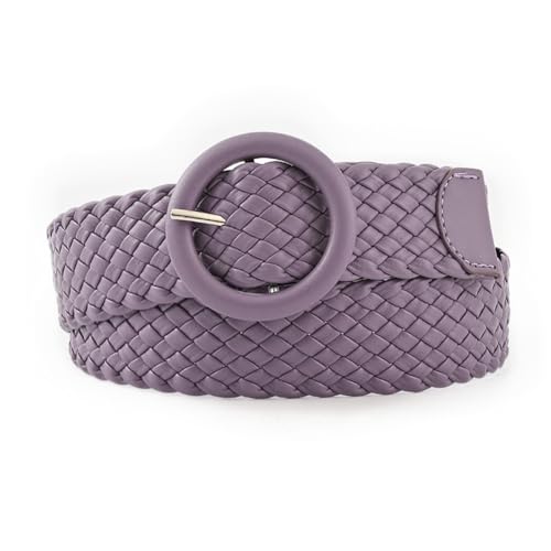Women PU Leather Braided Belt Casual Woven Golf Belts for Jeans