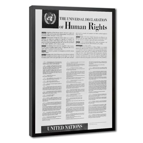 Toile Déclaration universelle des droits de l'homme de haute qualité avec cadre