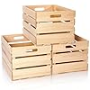 Weysat 3 Pack Large Wood Crates Box for Storage Unassembled 16 x 12 x 9.5” Wooden Milk Crates with Handles Decorative Nesting Box for Display Unfinished Rustic Decor DIY Office Home Retail Art Craft