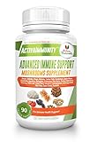 Immune System Supplement with Shiitake, Maitake, Turkey Tail, Agarikon, Lions Mane, Reishi, Chaga and Cordyceps Mushrooms for Daily Immunity Health Support, 90 Veggie Caps