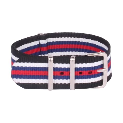 [Aocghfyer] FenGQin 1 Nylon Strap 12mm 14mm 16mm 18mm 20mm 22mm 24mm Waterproof Nylon Military Sports Watch Strap(Black White Na