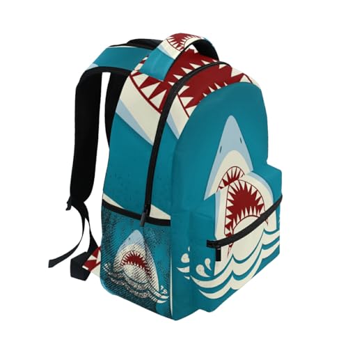 School Backpack Shark Tooth Teens Girls Boys Schoolbag Travel Bag2