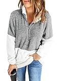 Chase Secret Womens Long Sleeve Fleece Zip Sweatshirt Fluffy Pullover Warm Outwear with Pocket...
