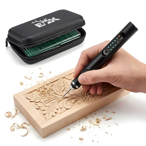 ELK Customizer Engraving Pen for All Materials - 2025 Upgraded Torque - Rechargeable, Wireless & Beginner Friendly - Engrave 50+ Surfaces - for DIYers & Artists - 30+ Bits & Tools Included - Black