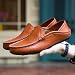 Imagen de Unitysow Mocasines Hombres Zapatos de Vestir Casuales Holgazanes Slip On Verano Plano Cuero Zapatos de Conducción Zapatillas Marrón 44EU