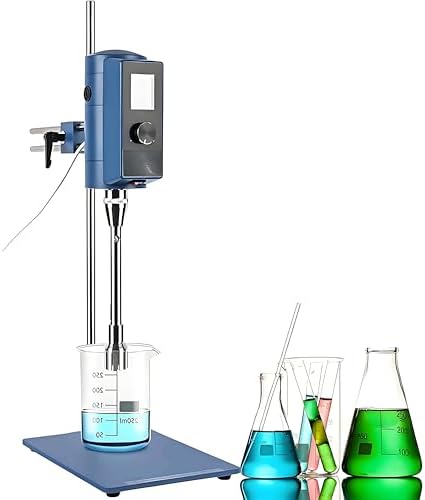High-Speed Lab Dispersing Machine, 500W Homogenizer Emulsifier, 2000-28000 RPM, Digital Display, 5-10000ML Capacity, Timing Control up to 6000 Minutes, Ideal for Viscous Liquids