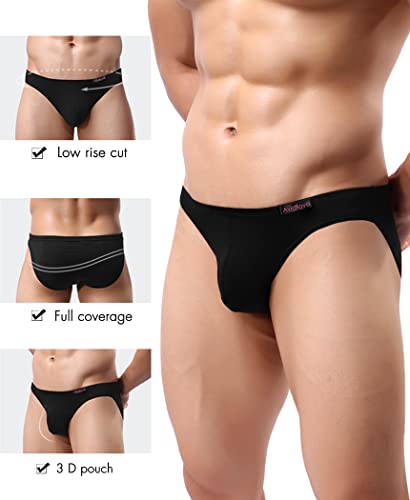 Avidlove AL001658_1_L# Men Underwear Micromodal Bikinis 4 Pack Briefs Black Large thumb #1
