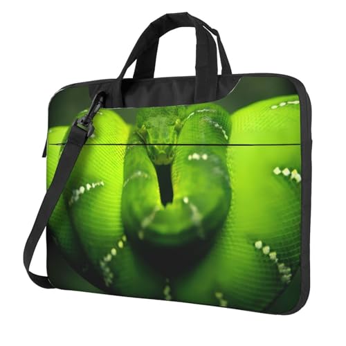 Sacoche PC portable motif serpent vert pour trajets urbains et bureaux