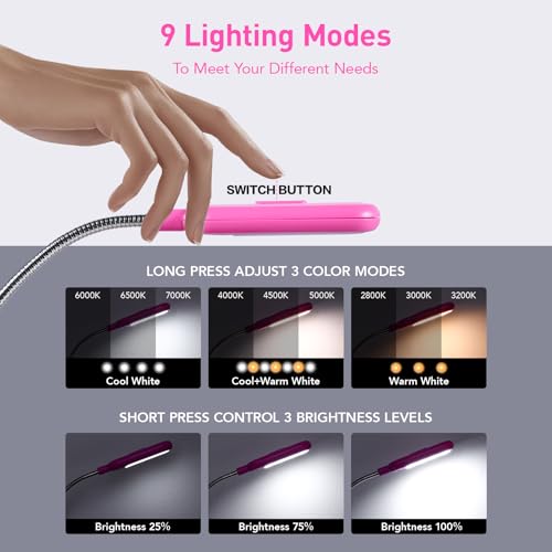 image for VAVOFO Rechargeable Book Light for Reading in Bed Kids, 7 LED Reading 