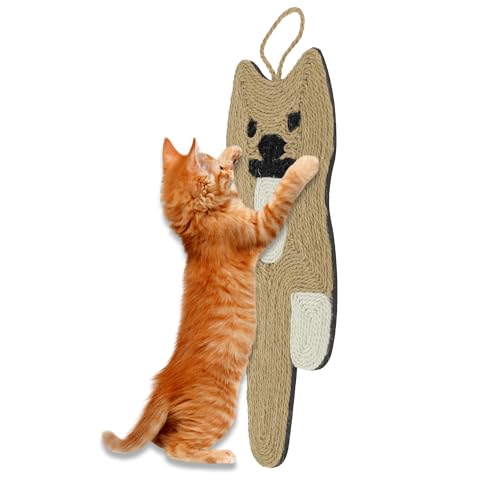 CAPASTEC Almohadilla Rascadora para Gatos con Patrón De Gatos Alfombra Rascadora Horizontal para Uso En Interiores Y Exteriores Protector De Muebles para Sofás De Pared 45X20cm Color Caqui - imagen 6