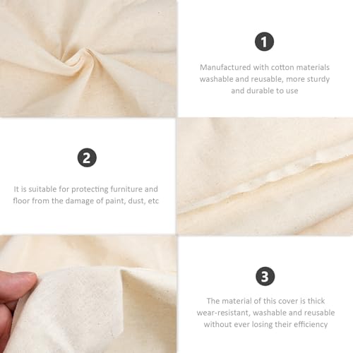 Tela de algodón para proteger suelos de manchas lavable y resistente beige 4