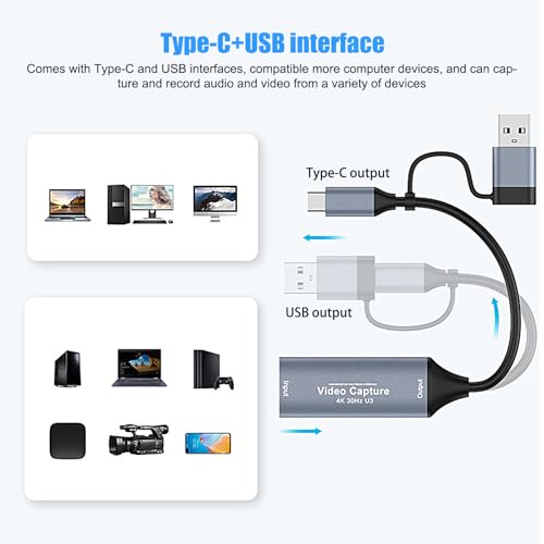 Tarjeta de adquisición Juego,Dispositivo de grabación de Audio - Tarjeta de Captura USB Transmisión en | para PC Ordenador Portátil Teléfono Juego Streaming y Grabación - imagen 5
