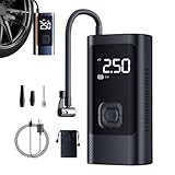Reifenfüller Tragbarer Luftkompressor - 3-150PSI Reifenpumpe, kabelloser Inflator mit LED-Licht...