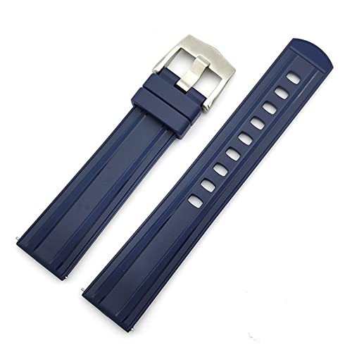 Bracelet montre 20mm silicone bicolore bleu noir idéal du bureau aux séances de natation