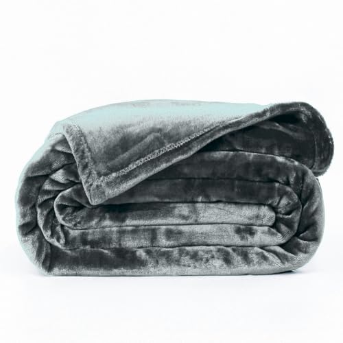 Image of ABRAZO AC Blanket | 300 GSM Lightweight Super Soft Cozy for Bed, Sofa, Couch, Travel & AC Room | Single Bed 160x220 cm | Solid Color | Breathable All-Season Comfort