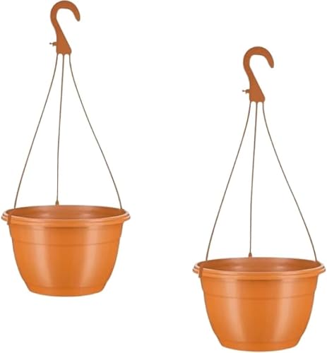 Set of 2 Garden Hanging Pot Plants – Decorative Hanging Planters for Indoor or Outdoor Use