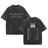 Photo Gallery t-shirt in cotone lavato deadline 2025 world tour con grafica di supporto(e,l) Photo Gallery t-shirt in cotone lavato deadline 2025 world tour con grafica di supporto(e,l)