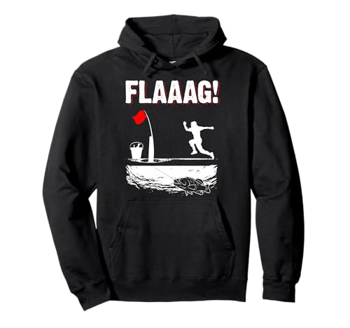 Ice Fishing Tip Up Flag Run for Ice Fishing Flag Men Pullover Hoodie