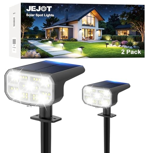 Image of JEJOT Solar Spot Lights Outdoor Waterproof, Solar Spotlights, 2 Pack