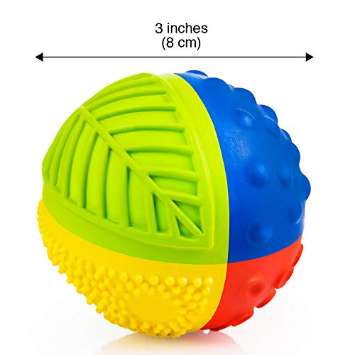 Pure Natural Rubber Sensory Ball (3") Rainbow - Sealed Hole, All Natural Sensory Toy, Promotes Sensory Development, Bright Colors, Perfect Bouncer, Bpa Free, Pvc Free, Hole Free Sensory Ball For Baby #TOP2