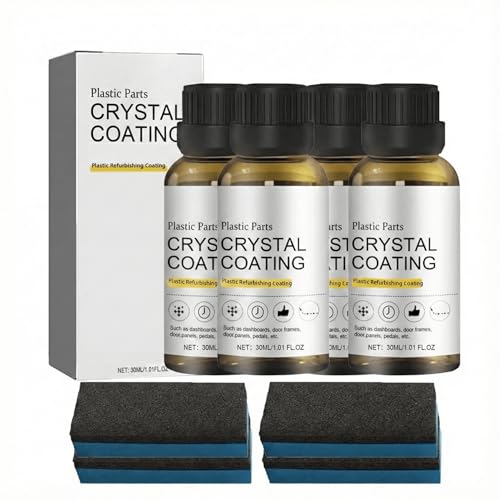 Weyusd Car Plastic Restorer 4Pcs 30ml Each Black Trim Restorer for Faded Plastic Plastic Trim Restorer and Bumper Restorer for Car Exterior Back to Black Trim Care for Rubber and Exterior Plastic