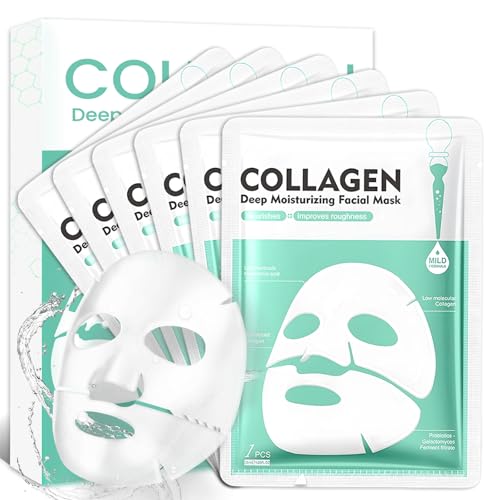 6 piezas Profunda Mascarilla facial,Hidratante y Reafirmante Mascarilla,cuidado de la piel & Reparadora mascarilla facial,Efecto Lifting,elasticidad,Para una Piel Más Luminosa