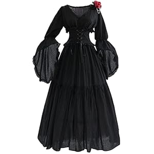 NSPSTT Victorian Dress Renaissance Costume Women Gothic Witch Dress Medieval Wedding Dress