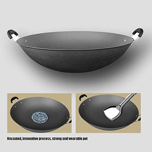 Wok tradicional de hierro fundido ligera con 2 mangos miniatura 6