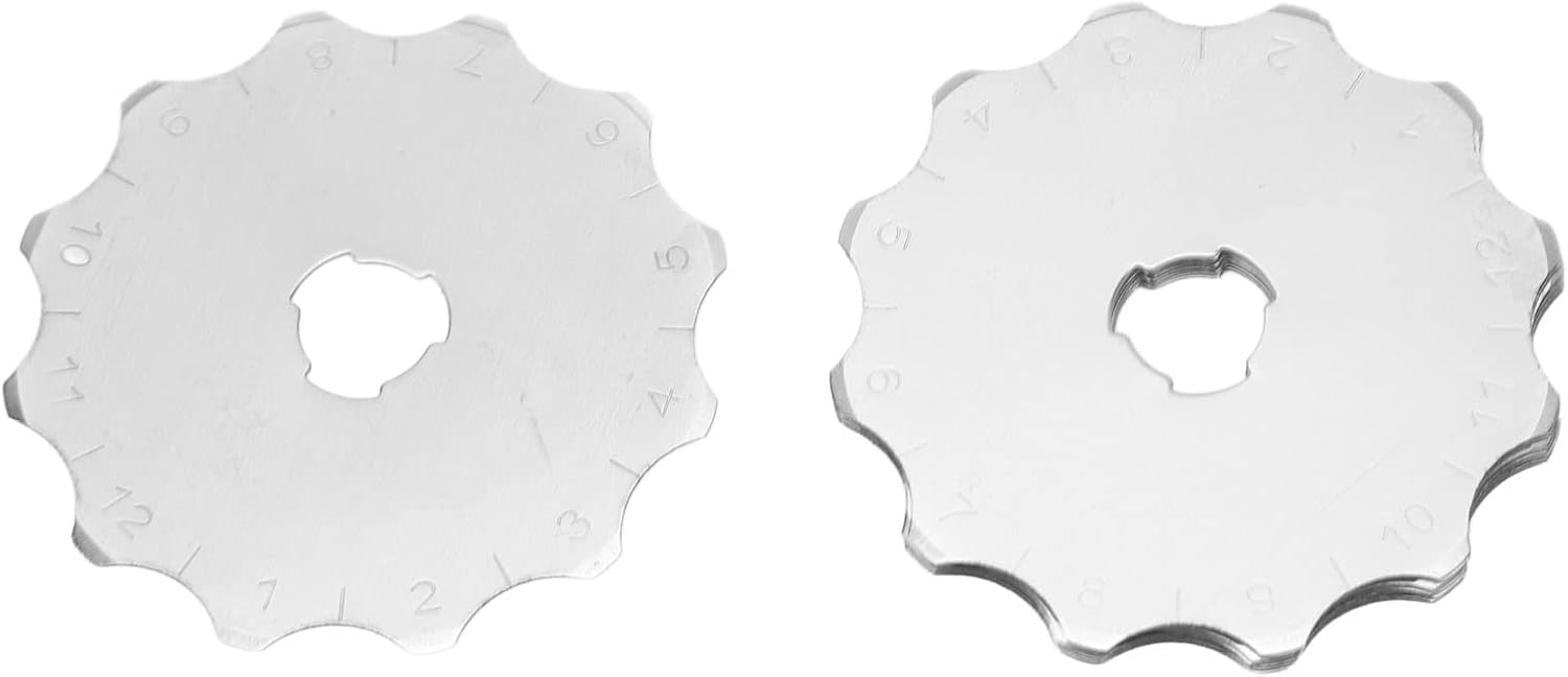 10Pcs Rotary Cutter Blades, Stainless Steel Replacement Blades for Fabric Paper Cutting, Sharp 1.77in Sewing Rotary Blades with Durable Precision Edge for Quilting