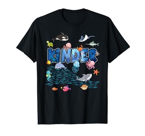 Kinder Aquarium Cute First Day Kindergarten Niños Maestros Camiseta