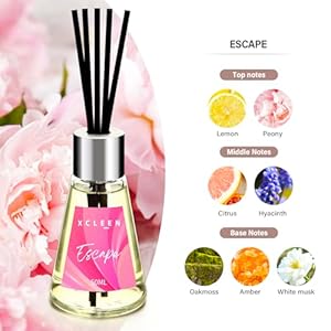 Reed diffuser of 3 pack escapecitrussandalwood scented diffuser with 15 fiber sticks home fragrance oil diffuser air freshener for bathroom bedroom each 17fl oz total 51oz  urban country home decor