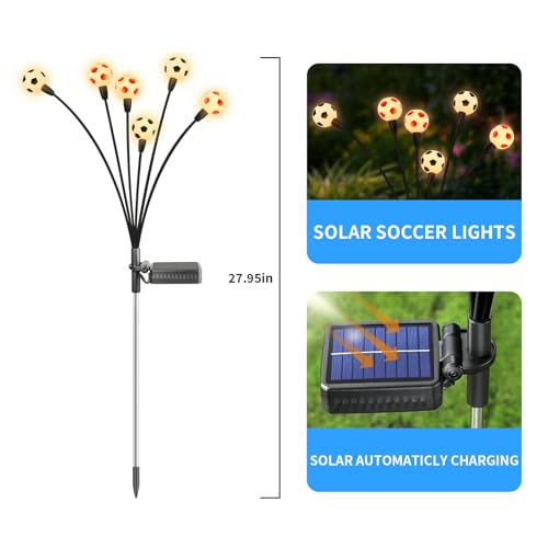 Image of ASMAD Solar Lights Outdoor Waterproof 8 Pack, FIFA World Cup 2026 Outdoor Lights, Soccer Ball Light, World Cup Decorations for Patio Garden Outdoor Decor, Gifts for Women, Gifts for Men