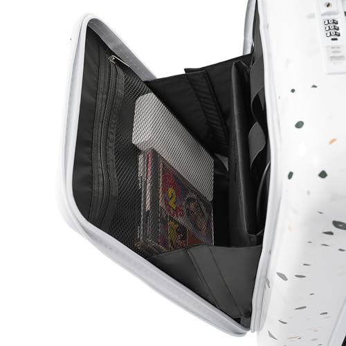 Travel with 3-Piece Luggage Set, Stylish Design with USB Port and Front Opening, Starry Sky White4