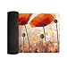 Red Poppy Flowers Desk Mat Non-Slip Laptop Writing Pad Large Keyboard Mousepad with Rubber Base 23.6