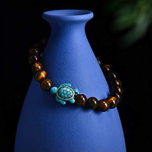 Hicarer 10 Pieces Vsco Sea Turtles Beads Bracelet Natural Stone Elastic Friendship Bracelet For Women Men #TOP1