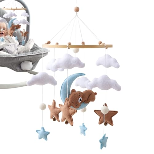 Mobile pour bébé Teksome en feutrine haut de gamme nuage et ours